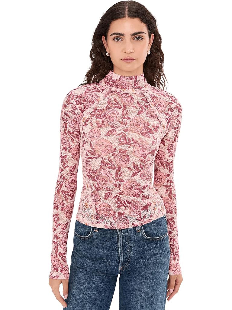 Pink Free People Lyric Long Sleeve