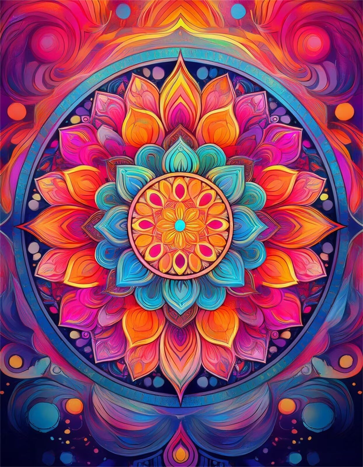 Abstraktes Mandala Jigsaw Puzzle 1000 Teile für Erwachsene - Kniffliges Kunstmotive Denkspiel, Beruhigendes Hobby & Elegante Raumdeko (75x50 cm)