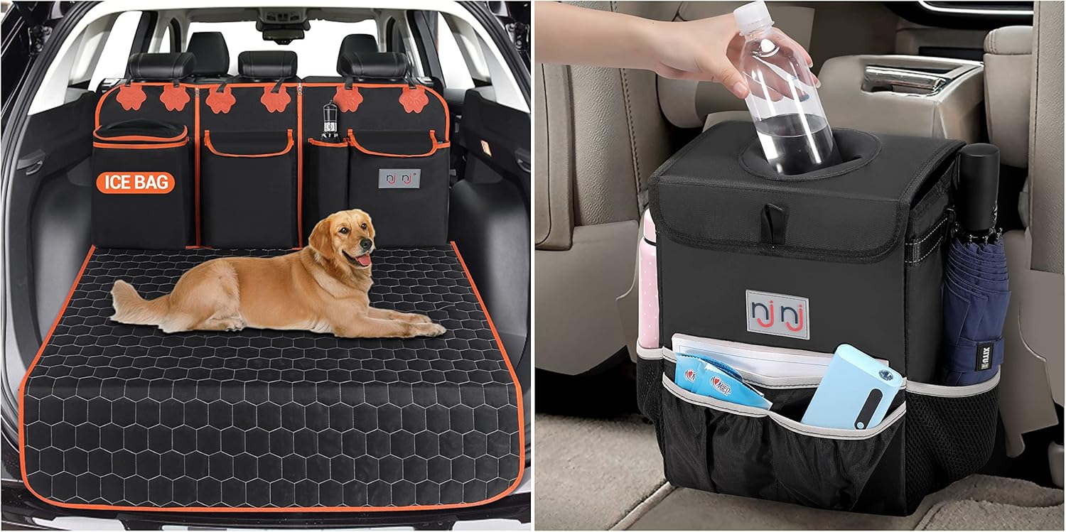njnj SUV Cargo Liner for Dogs & Waterproof Car Trash Can Garbage Bin,Super Large Size : Automotive