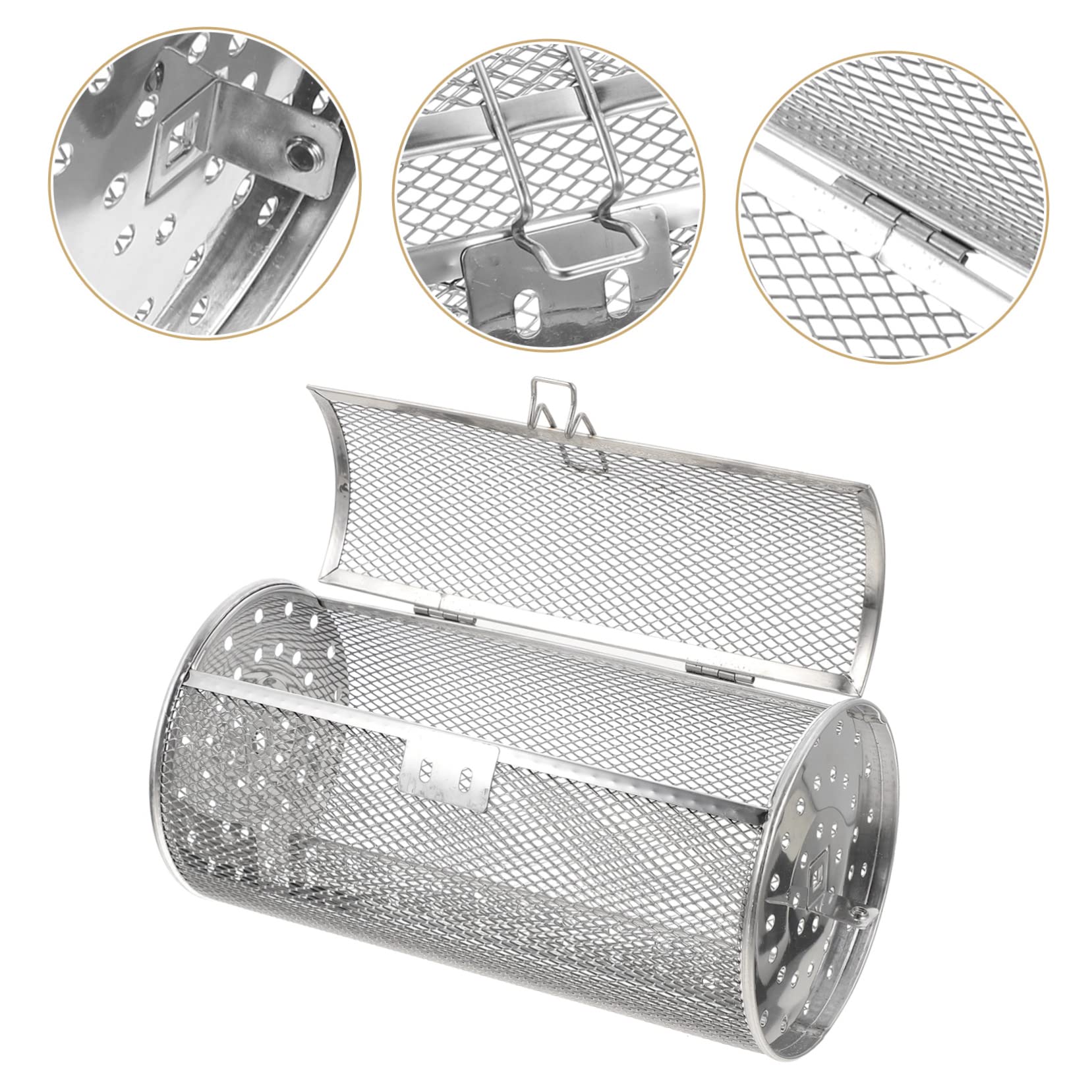 Toddmomy Cestello Colore Argento Design Rotante in Acciaio Inossidabile per Grigliare per Verdure e Cipolle, per Riunioni Familiari e Arrostire in Cucina