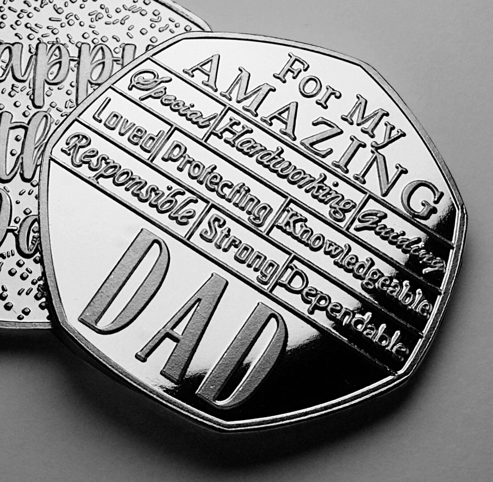 The Commemorative Coin Company HAPPY FATHER'S DAY .999 Silver Commemorative. Gift/Present. From Son/Daughter Dad/Father/Fathers Day/Best Dad