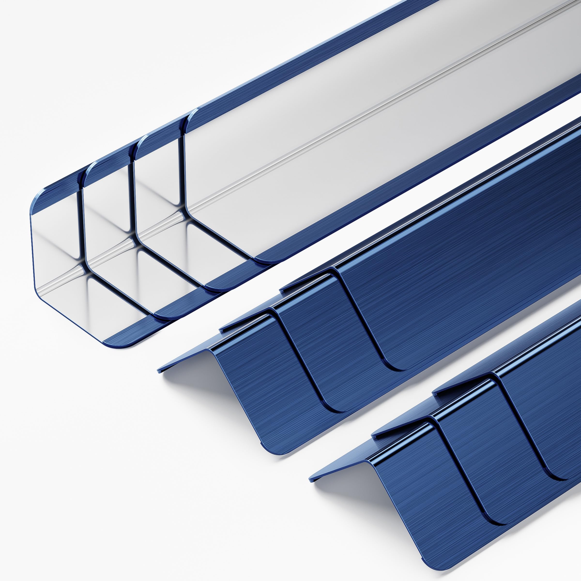 10pcs Wall Corner Guards 2x2x48 Inches 304 Stainless Steel Heavy Duty Rounded Corner Protector, Smooth Folded Edge Design for Wall Protection Brushed Blue