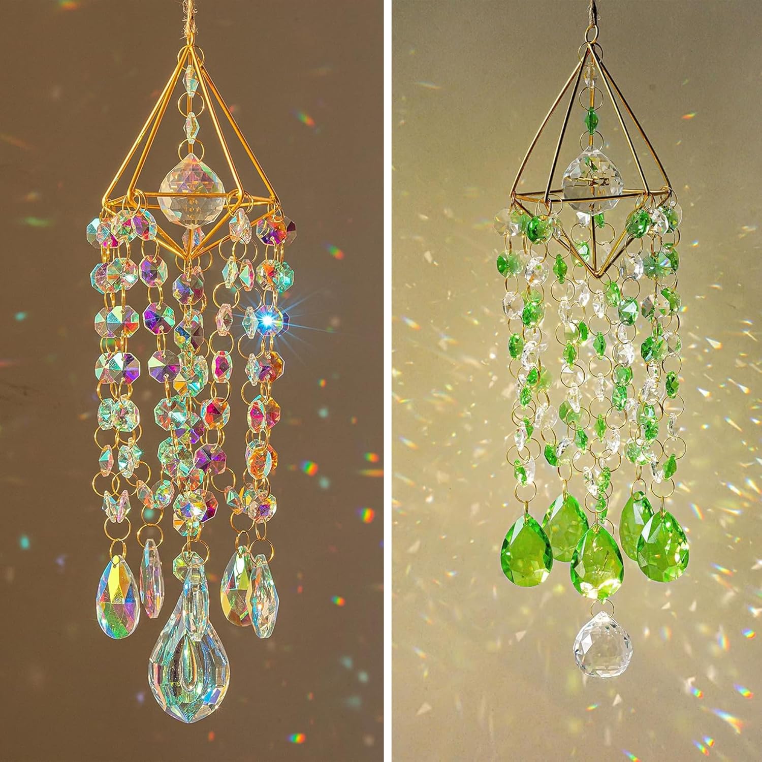 Set 2 Crystal Sun Catcher Indoor Window Rainbow Maker Suncatcher
