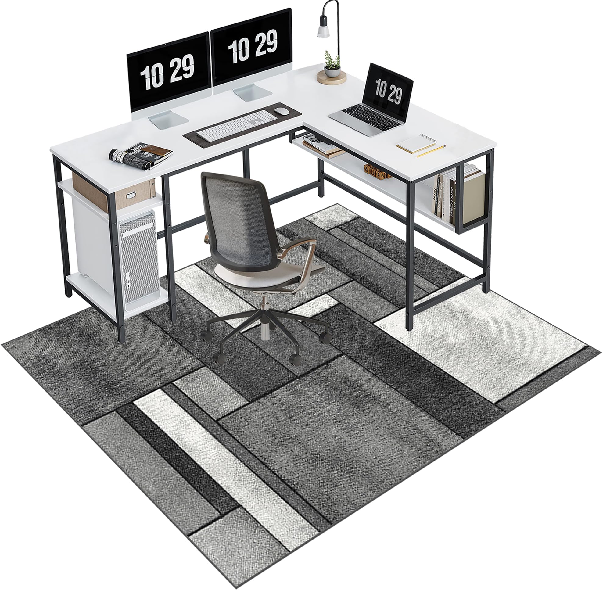 EYKWKB 120 x 140 cm Heavy Duty Office Chair Mat for Hard Floors | Floor Protector for Rolling Chair | Desk Protector Mat | Floor Protection Mat | Gaming Chair Mat for Carpet Floors