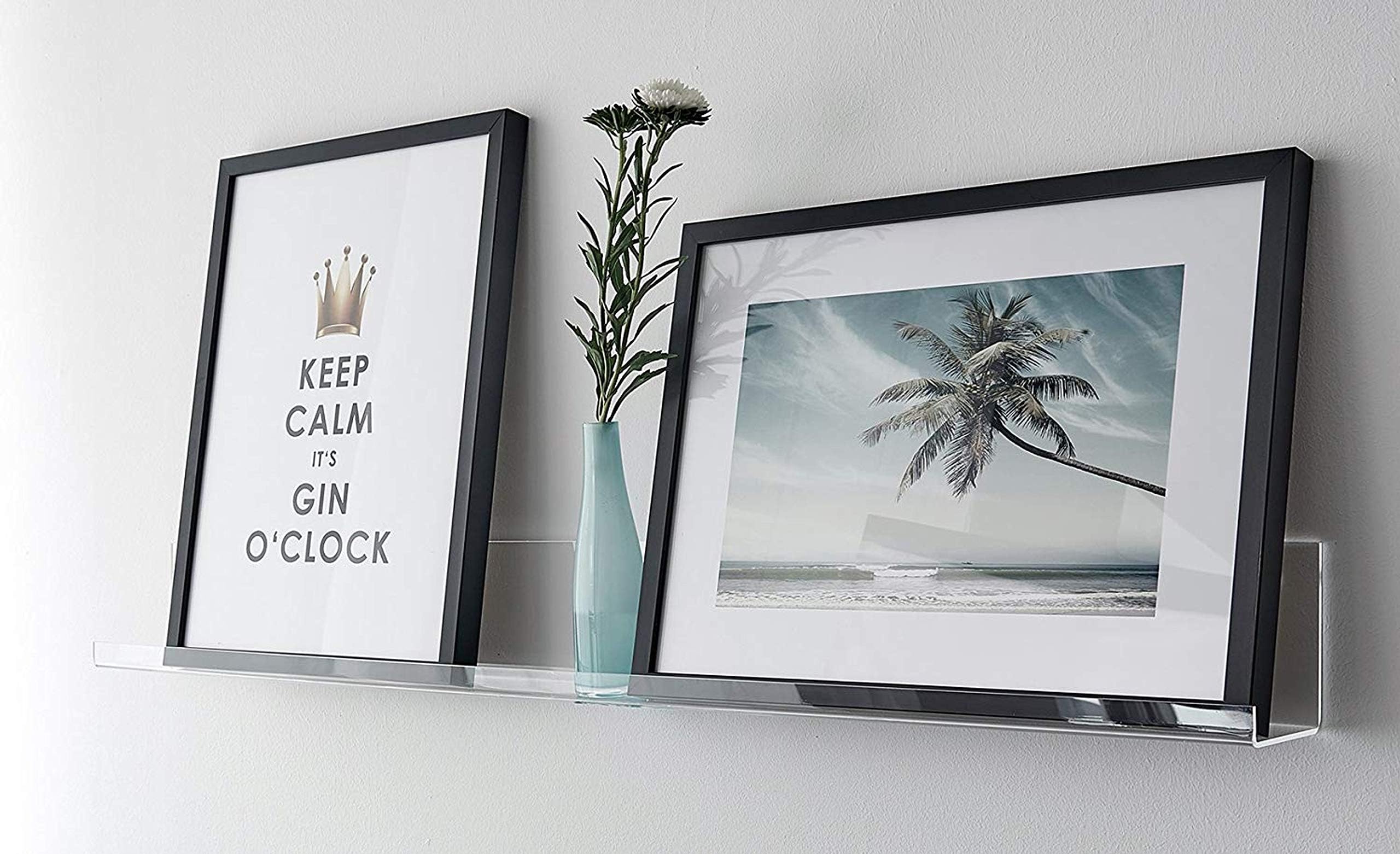 Cuadros LifestylePicture rail | gallery board | gallery rail | shelving shelf | picture rail | wall shelf | wall shelf | plexiglass | gallery | transparent | 31,50 x 3,94 x 3,35 Inches