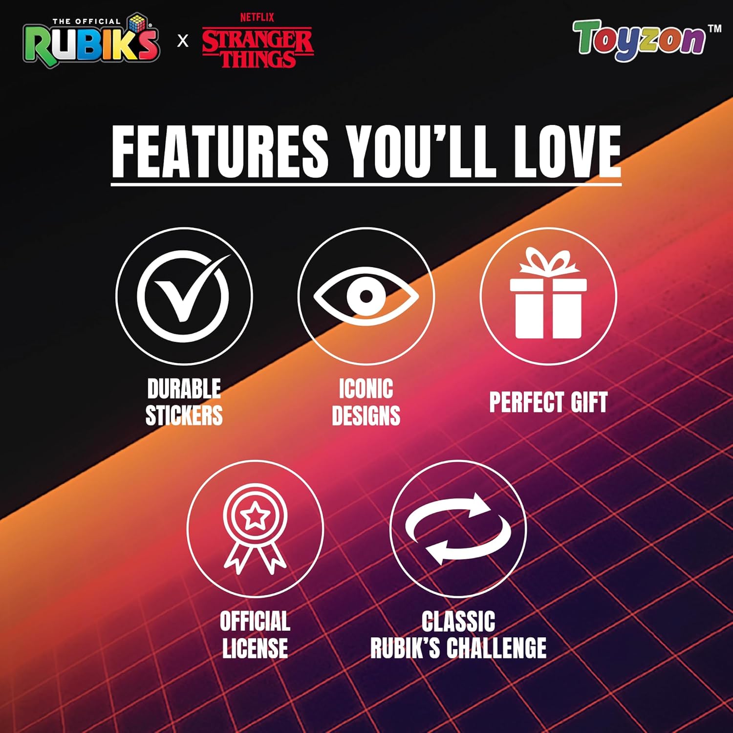 Compatible with Rubik’s Cube - Stranger Things Themed Rubik's Cube 3x3 Rubiks Cube Speed Cube 3x3 - Featuring Official Netflix Theme and Symbols from The Hit Sci-Fi Series