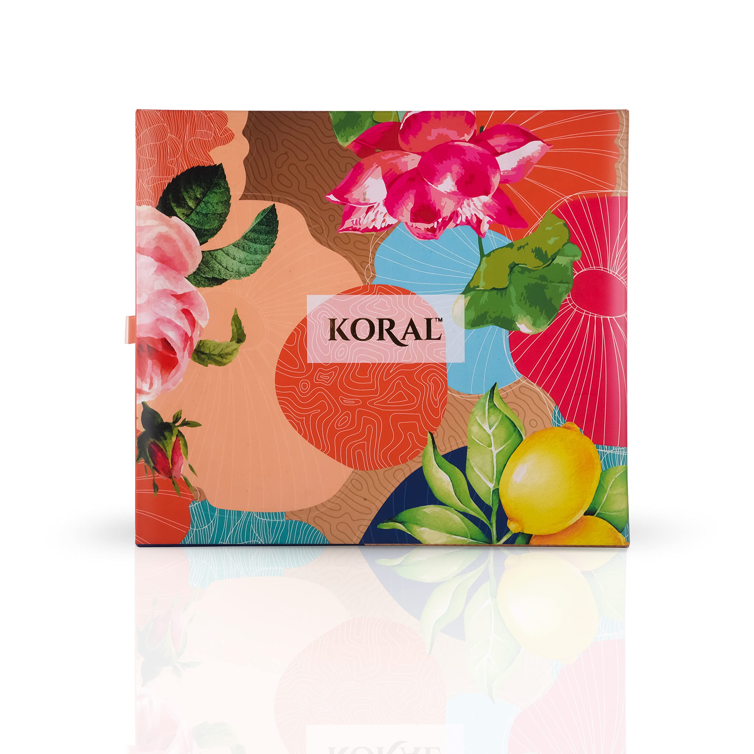 KORAL Blossom Shea Butter Handcrafted Luxury Vegan Bathing Soap With Essential Oils Special Combination Of Fragrances Rose Geranium, Divine Lotus, Morning Miracle & Zesty Lemon – 75 Grams Each