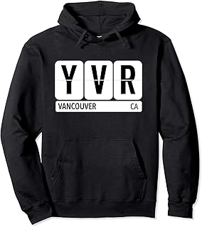YVR Vancouver Canada Travel Souvenir Black Pullover Hoodie