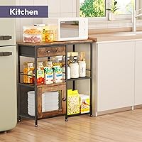 Vista 5 de SWTYMIKI Gabinete de barra de café para el hogar, estación de soporte de café de granja, gabinete multiusos con cajones, mesa de bar de cocina