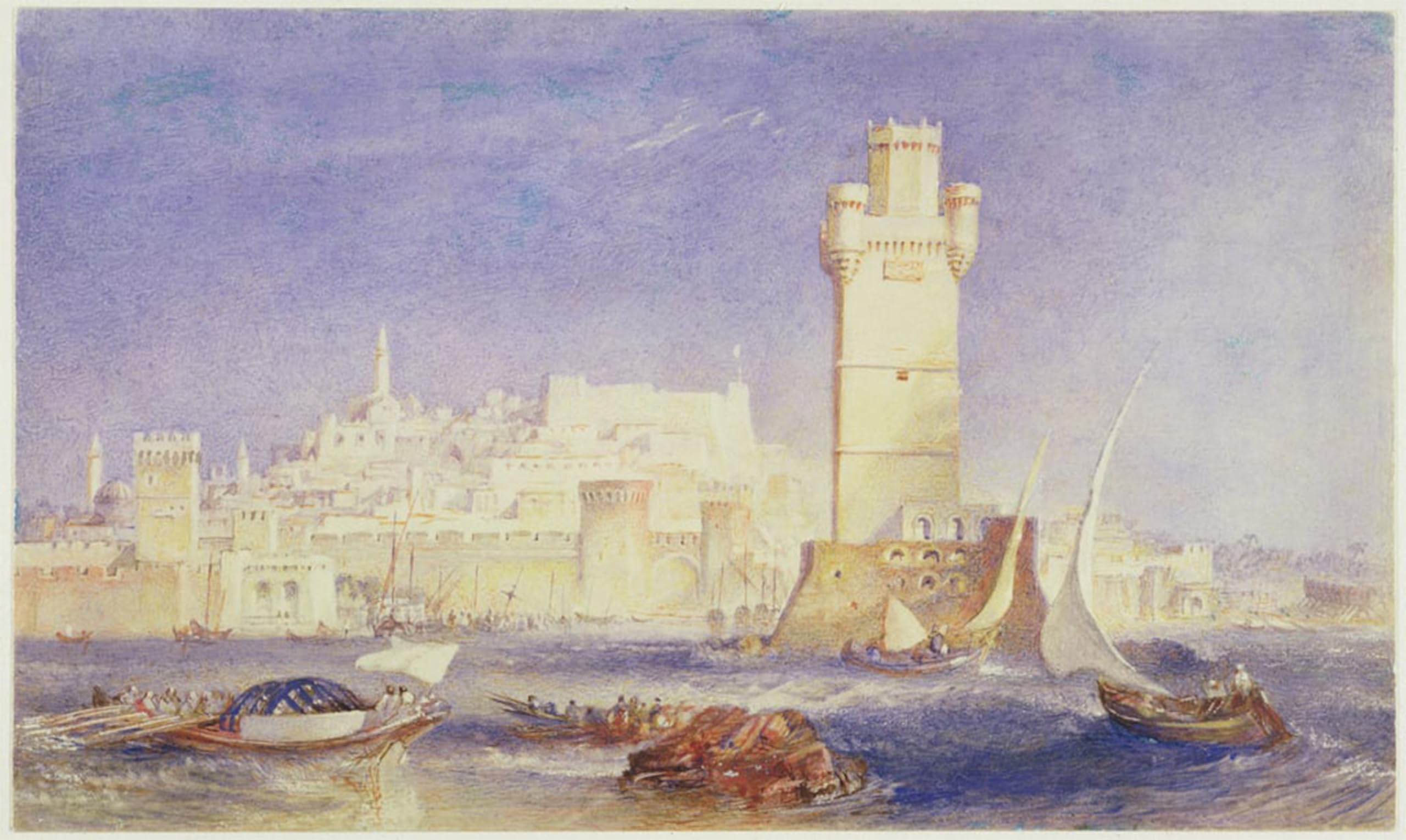 POSTERIIk Vintage Art Print Images Pictures Print Rhodes by Mallord William Turner Modern Colour Posters for Office Home Decor 60x90cm