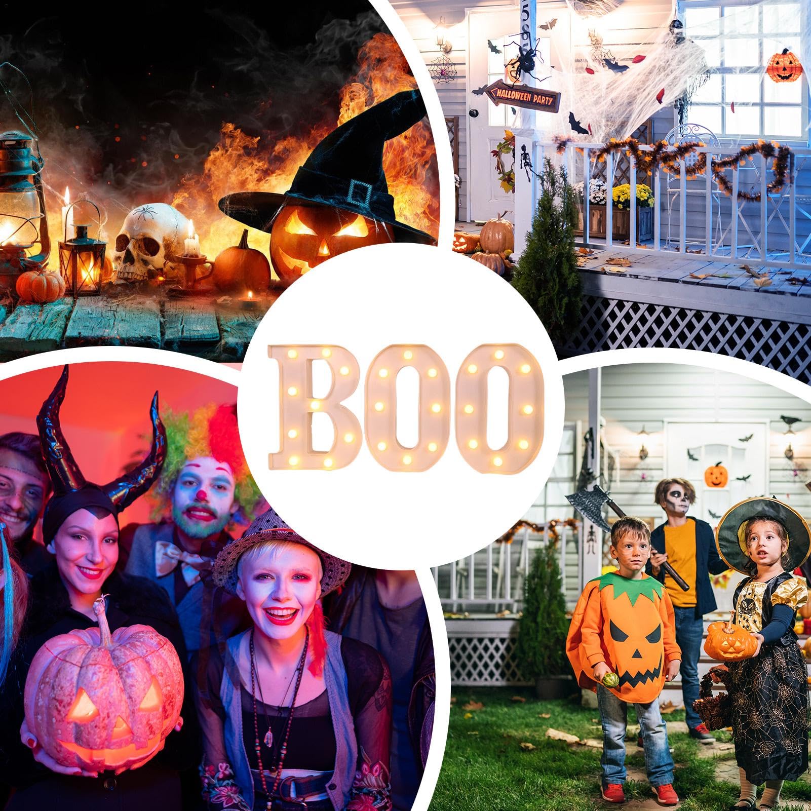 Auraglow Panneau Lumineux LED Pour Halloween, Lampe Pour Fête à La