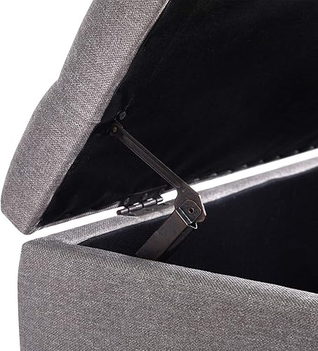 Miniatura 8 de HUIMO Otomana con botones y almacenamiento en telas tapizadas, banco de almacenamiento grande para dormitorio, sala de estar, entrada, banco otomano