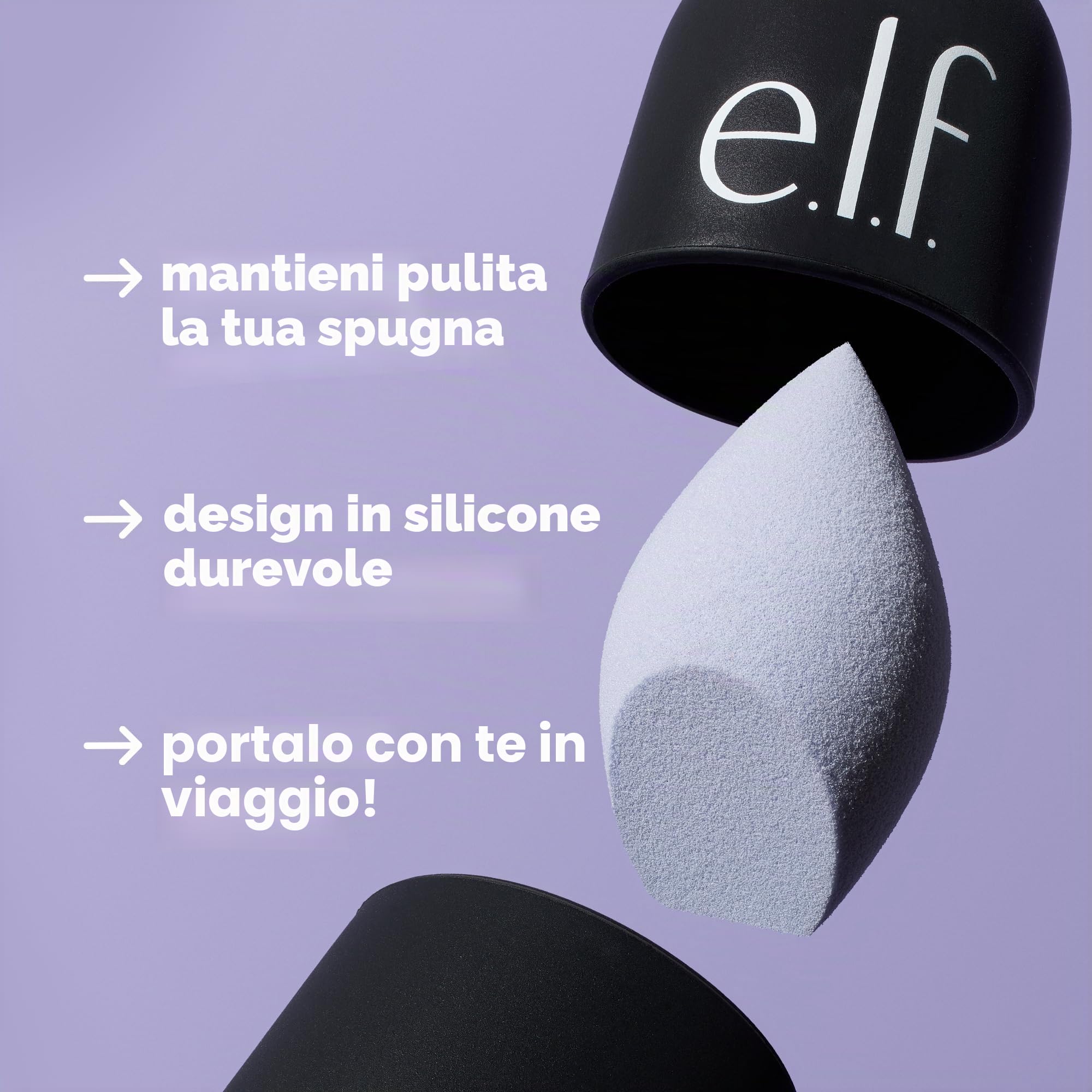 e.l.f. Safe Travels Sponge Case, accessorio portatile e traspirante per proteggere la spugnetta da make-up da sporcizia e germi, resistente silicone, prodotto vegano e non testato sugli animali