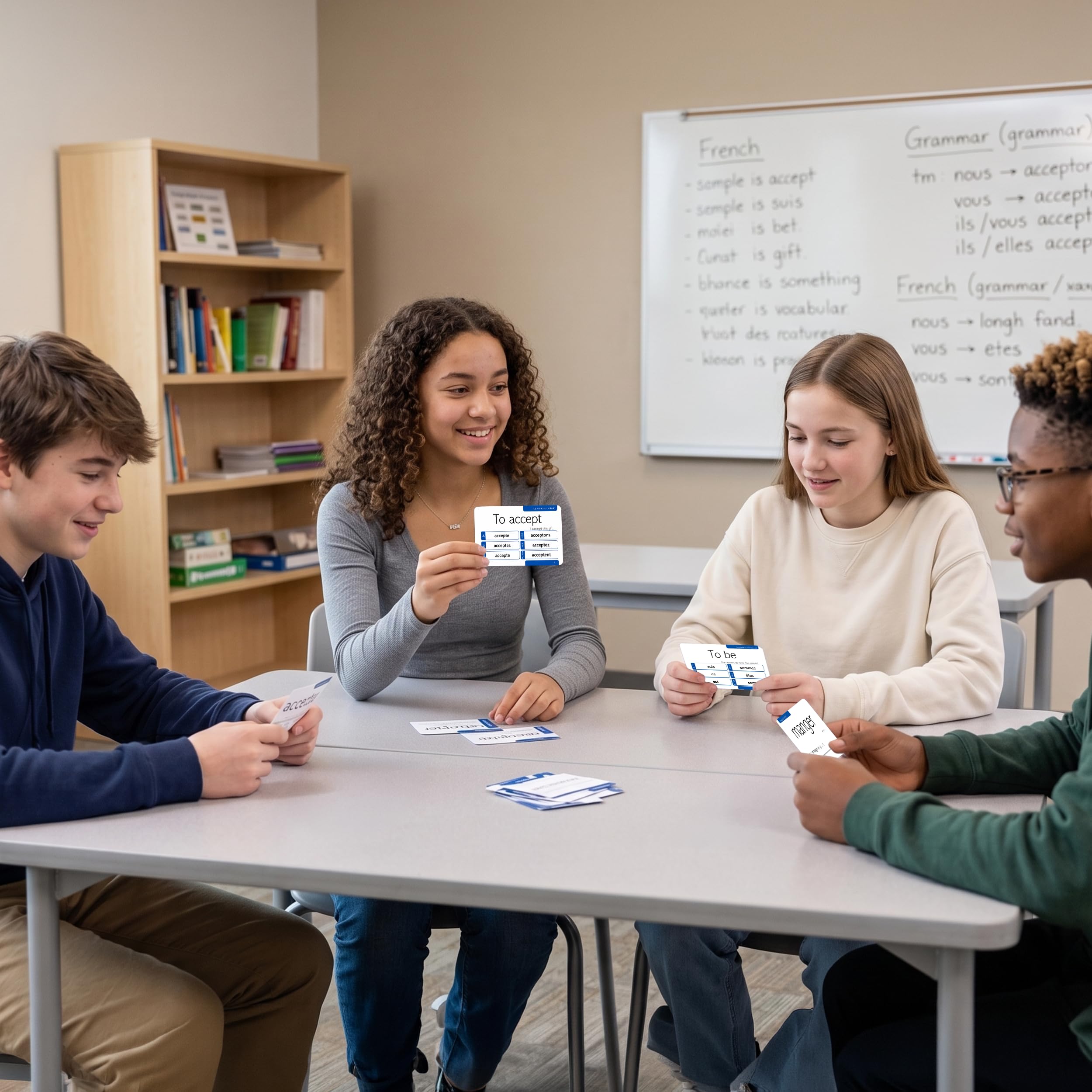 200 Cartes de Conjugation Verbe Français - Exemples complets en Français et en Anglais