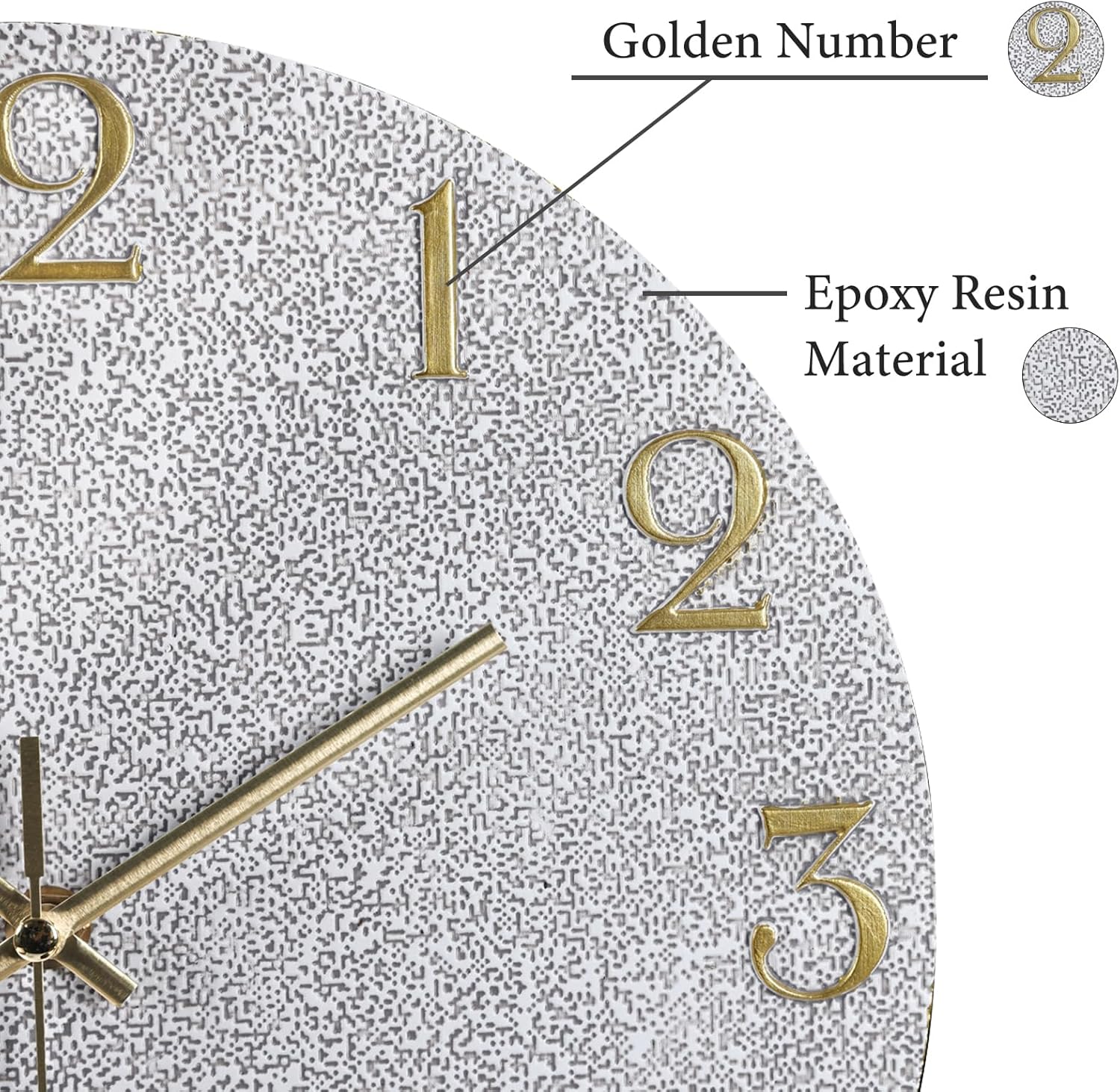 JoFomp 2 Pieces 12 Inch Wall Clock, Outdoor Clocks for Patio and Epoxy Resin Wall Clock for Bedroom