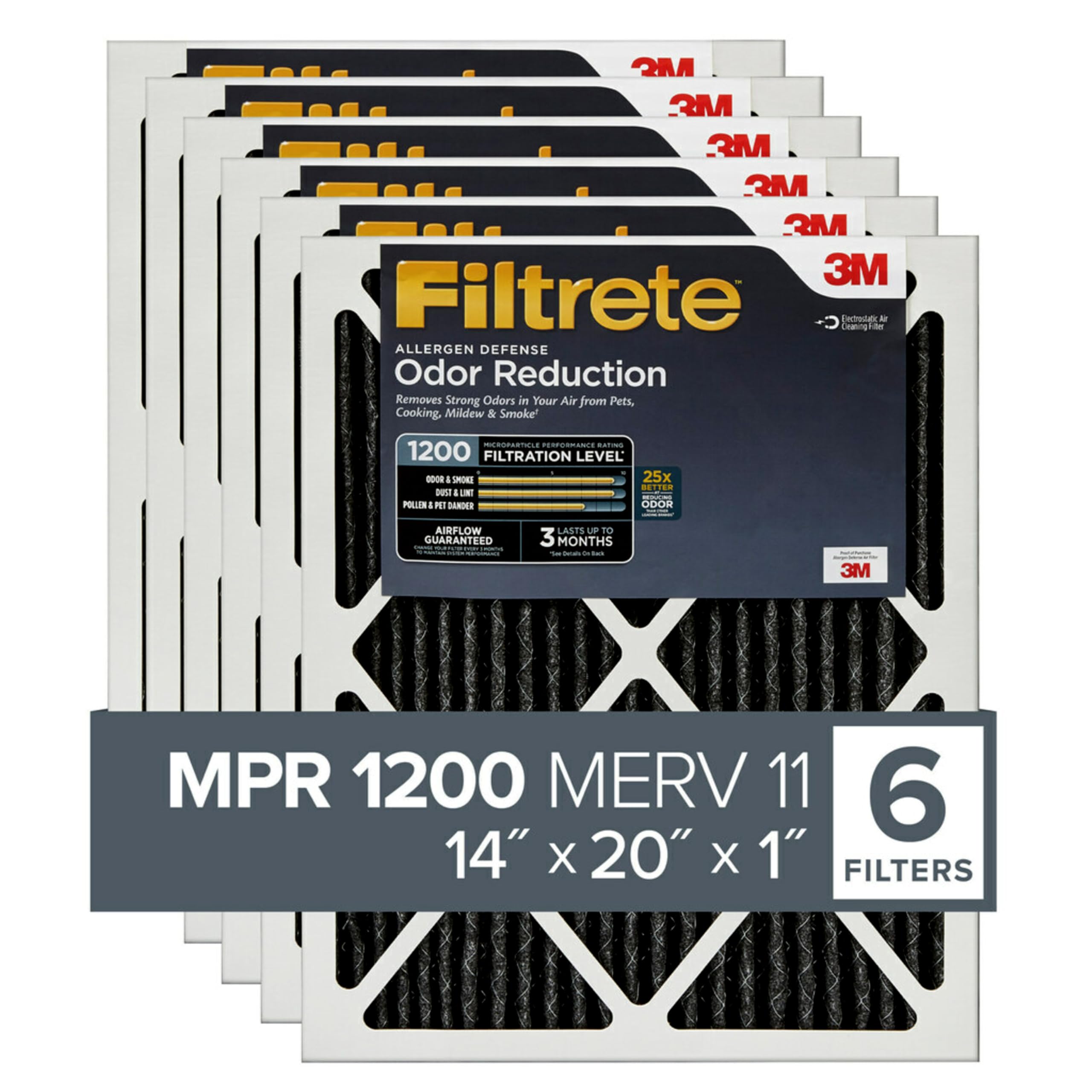 Filtrete AOR05-6PK-1E Filtro de Aire, 14 In. x 50,8 cm. x 1 pulgada, negro