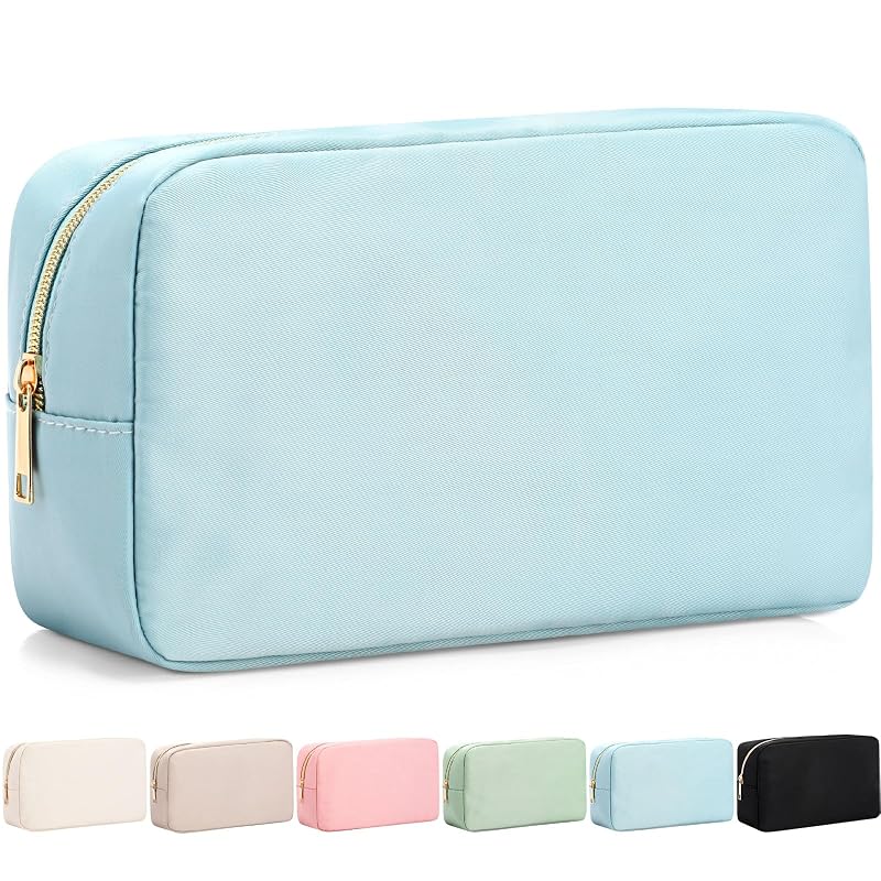Necessaire de maquiagem Sweetude em nylon azul Haze Blue, grande