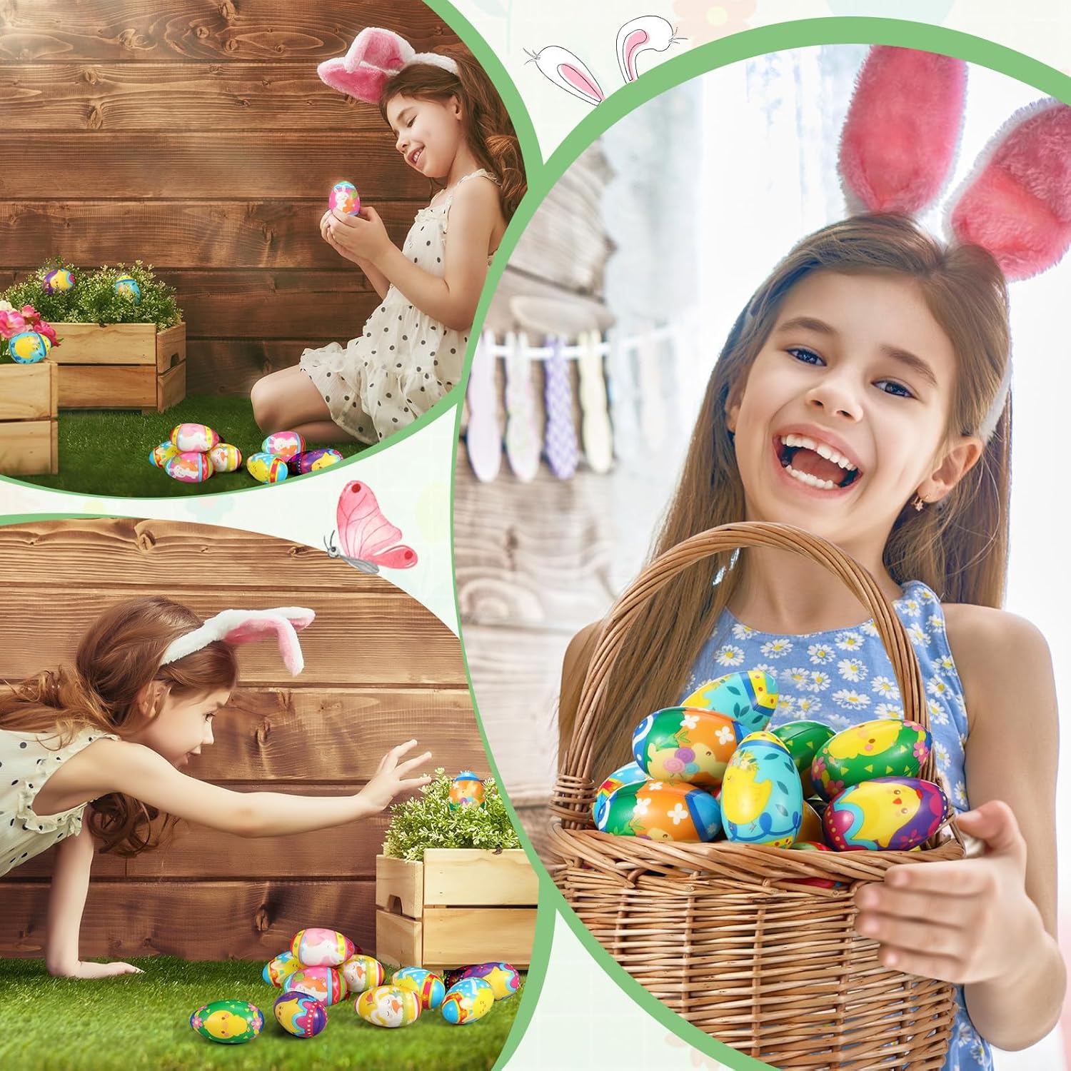 Sotiff 48 Pcs Easter Eggs Stress Balls Squeeze Easter Eggs Toy Bulk Slow Rising Stress Relief Fidget Toy for Easters Egg Hunt Basket Stuffers Fillers Party Favor Gifts(Lovely)
