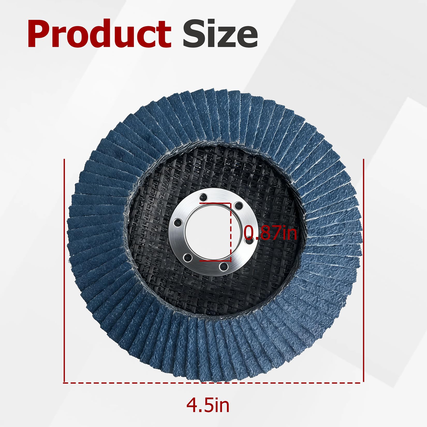 Opakowanie 50 sztuk 4-1/2" X 7/8" 120 GRIT Premium Zirconia Type 29 Listkowa tarcza ścierna Papier ścierny do szlifierek kątowych, tarcze ścierne, wykańczanie