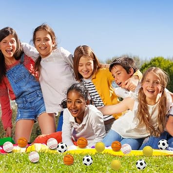 Mini Sports Balls 2.0 inch for Kids Small Foam Balls for Toddlers Baby with Soccer Ball,Basketballs,Tennis ,Baseballs Foam Stress Balls Party Favor Outdoor Play Toy Gift. (12 Mix Balls)