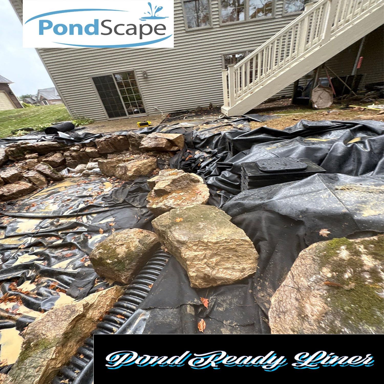Pondscape 45 Mil EPDM Rubber Pond Liner PRO Grade, Black (10' x 15')