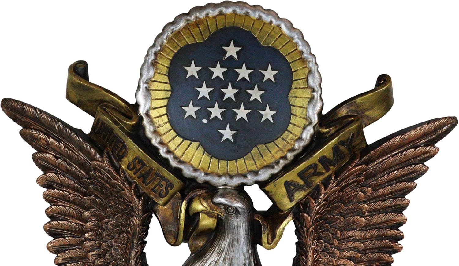 Ebros Gift Patriotic US United States Army Military Branch American Great Seal Bald Eagle with Olive Branch and Arrows Wall Decor Plaque Figurine Honor Valor and Bravery Memorial Accent