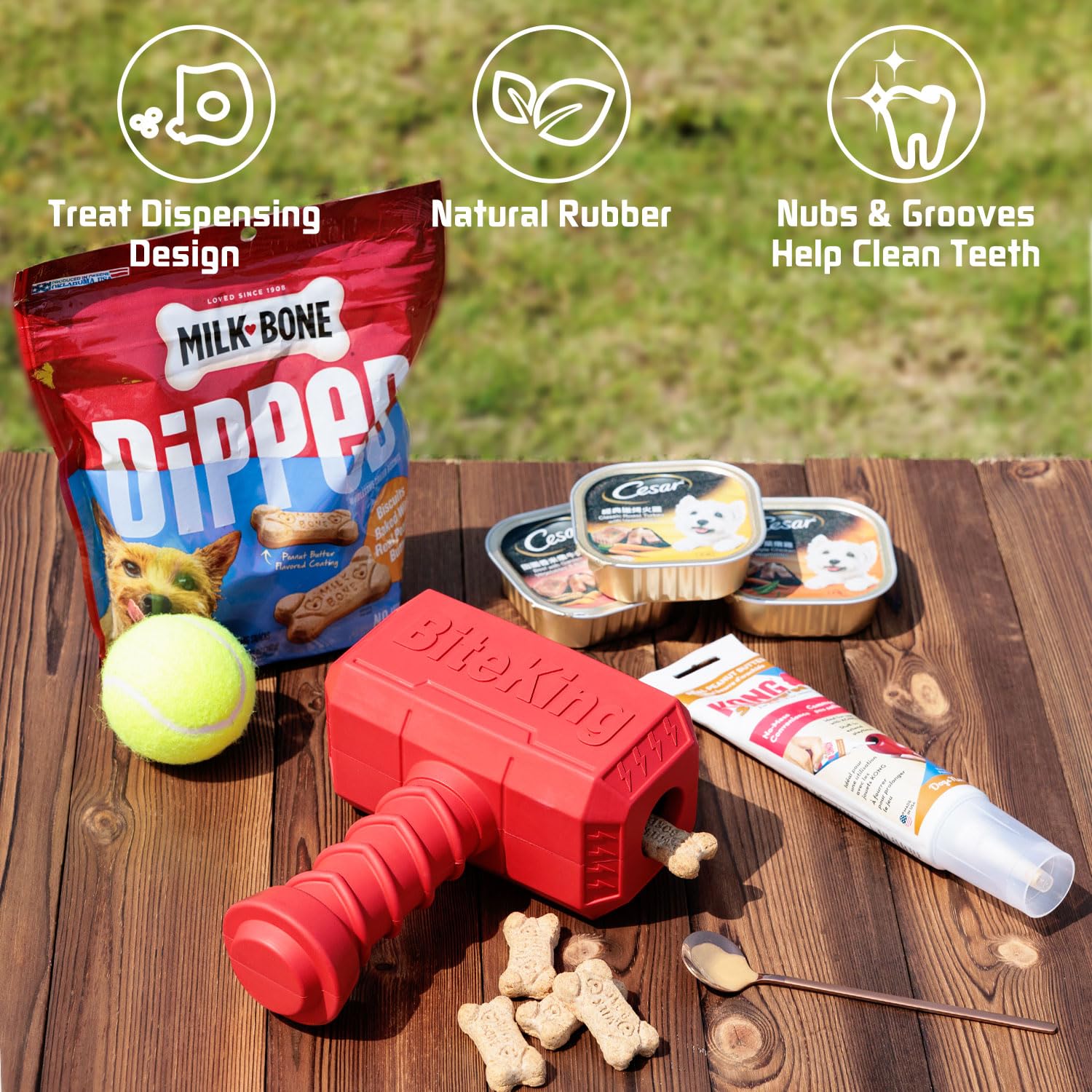 Juguetes para perros para masticadores agresivos, juguete indestructible de goma natural para perros grandes, juguete masticable duradero para perros súper masticadores