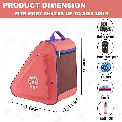 Miniatura 77 de Bolsa de patinaje para patines de hielo, en línea, patines y cuádruples - Niños y adultos Arco iris/Leo