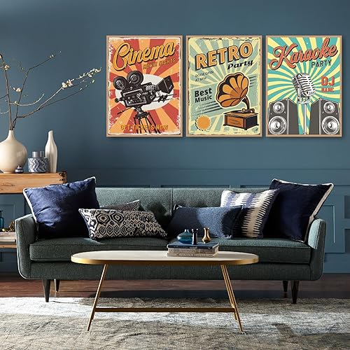 Miniatura 3 de LWZAYS Kit de pintura de diamante retro de 6 piezas, póster de cine retro, kits de arte de diamantes para adultos principiantes, kits de arte y