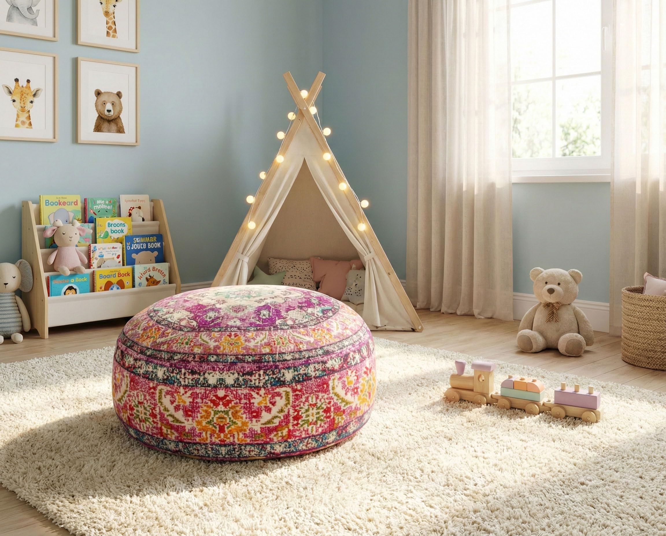 Mandala Life ART Fodera per cuscino da pavimento rotondo bohémien - 60x20 cm - 100% cotone - Custodia pouf per pouf per soggiorno, camera da letto, patio e altro