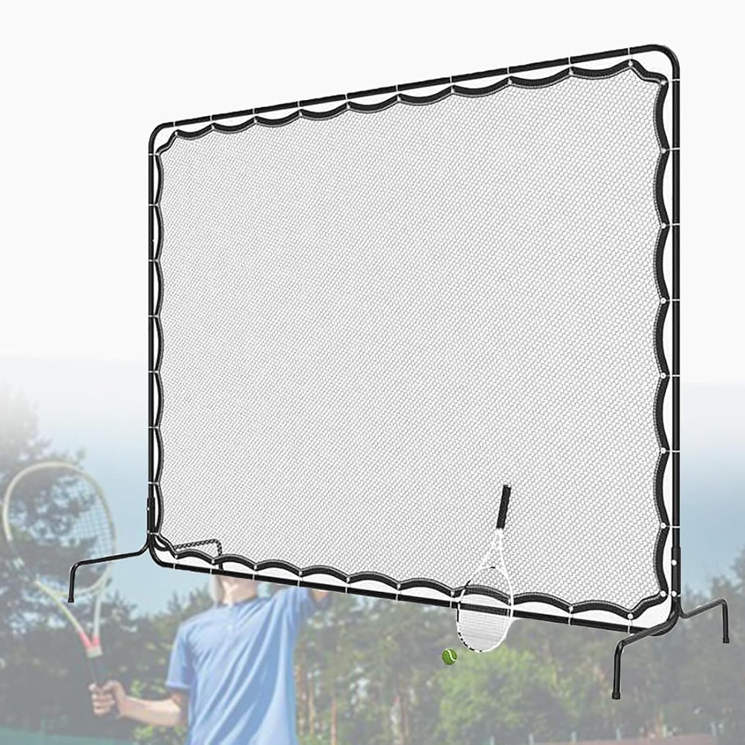 9.5 x 7Ft Tennis Rebound Practice Wall,Portable Backboard for Indoor and Outdoor Practice - Tennis and Racquet Sports Ball - Portable Tennis Training Net