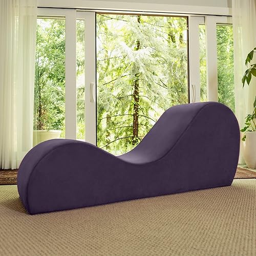 Avana Sleek Chaise Lounge for Yoga - Made in The USA - Great for Stretching, Relaxation, Exercise & More, 60D x 18W x 26H Inch, Aubergine