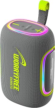 Portable Wireless Waterproof Bluetooth Speaker, 65W Output, RGB Lights, 10M Range, TWS Connection, AUX/TF Card Gray