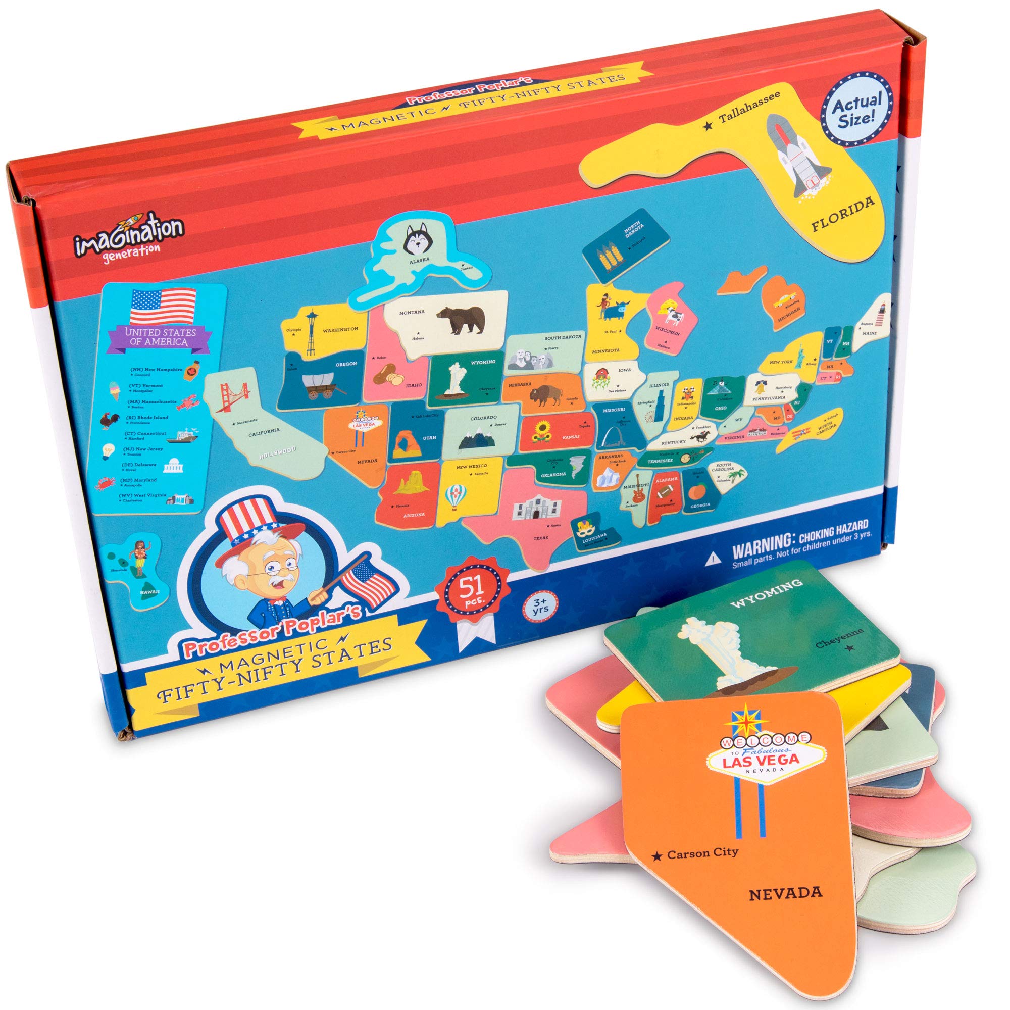 Amazon.com: XL Fifty-Nifty States Magnet Puzzle | Over 2-Foot