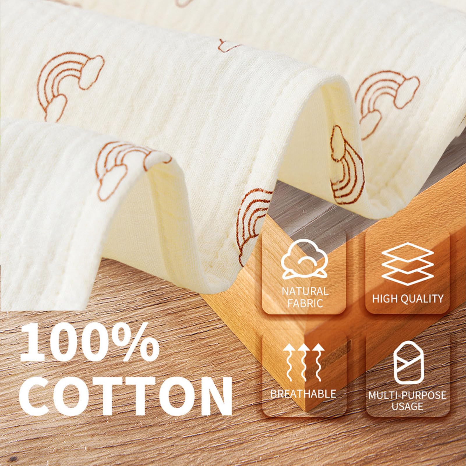 Langes Bébé 100x100 cm Lot de 4 Mousseline de Coton,Absorbant Respirant, Ultra Doux, Épais et Super Absorbant pour Nouveauné Peau Sensible pour Unisexe Bébé