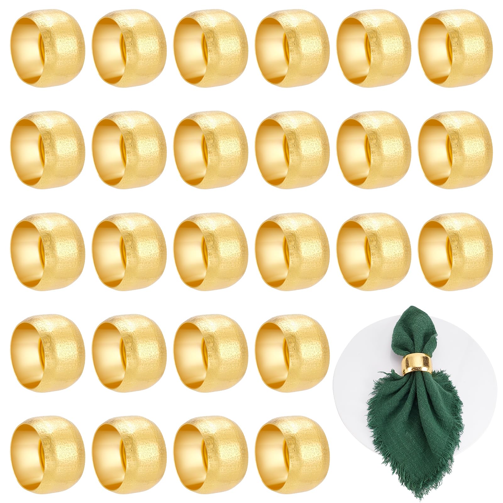 100 Stück Serviettenringe Runde Serviettenhalterringe Für Tischdekorationen Goldene Dekorative Tischdekoration Für Valentinstag Hochzeitstag Geburtstag Abendessen Und Partys