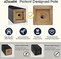 Vista 8 de ATAMIN Mesa auxiliar con lámpara y estación de carga - Mesa auxiliar con USB-C, USB y luz incorporada - Moderna mesita de noche con cadena