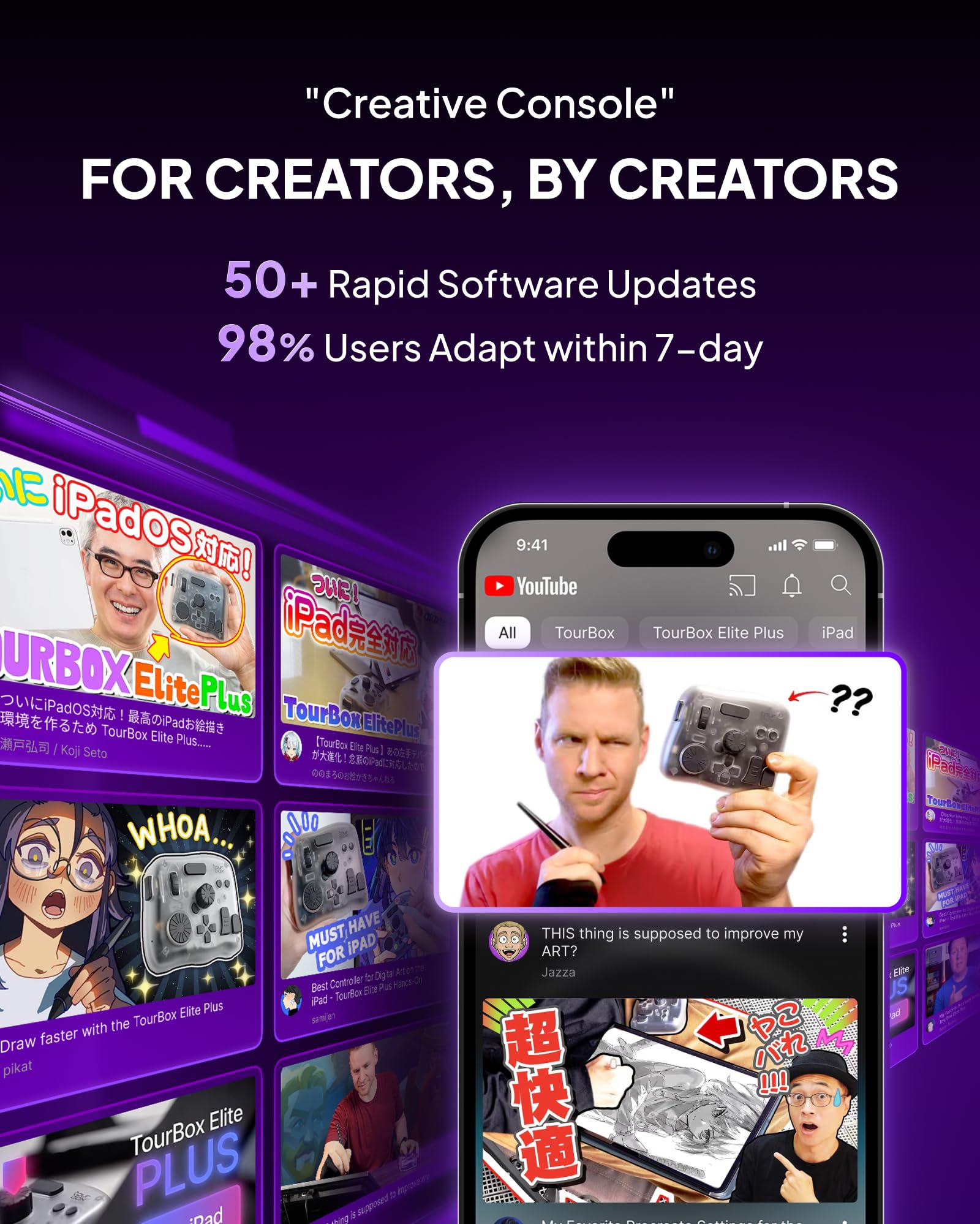 TourBox Elite Plus – Desenho para iPad – Controle Bluetooth para