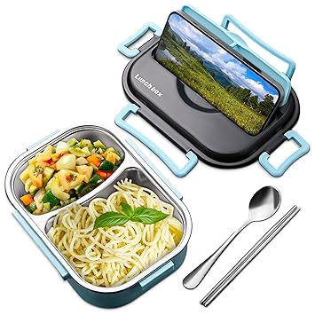 Lunch Container Bento Lunch Box for Adults - Stainless Steel Food Containers for Food Lunch Box Meal Prep Containers Reusable Lunch Box Plastic - Portable Lunch Box with Compartments Cute Lunch Box