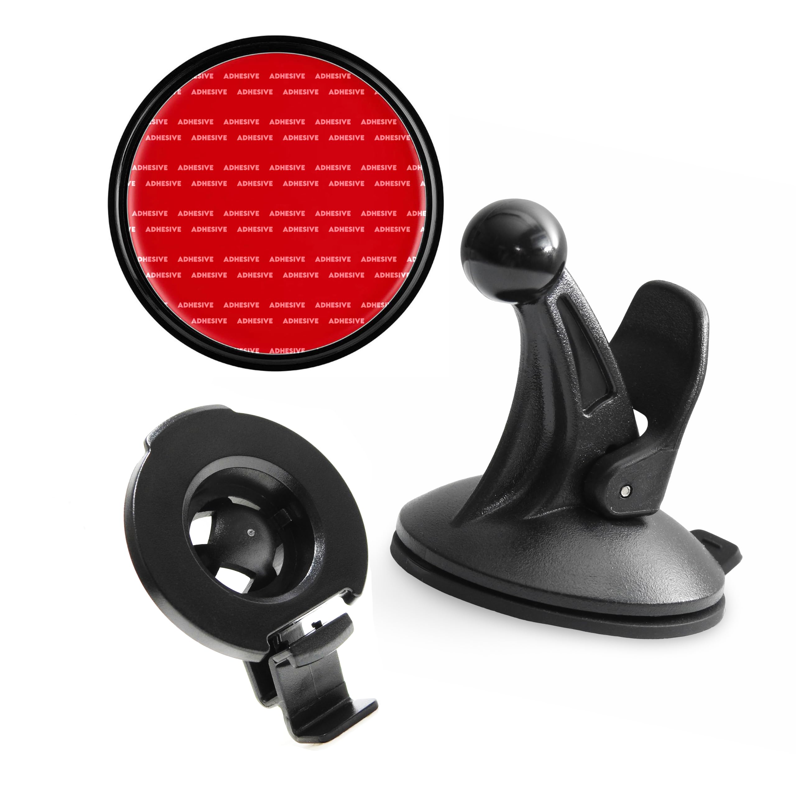 Ramtech Car Suction Cup Cradle Bracket with 65mm Dashboard Adhesive Disk for Garmin Drive 5 LM EX USA, Drive 50, 50LM, 50LMT, 51 LM, 51 LMT-S, & 52 GPS - SCRK