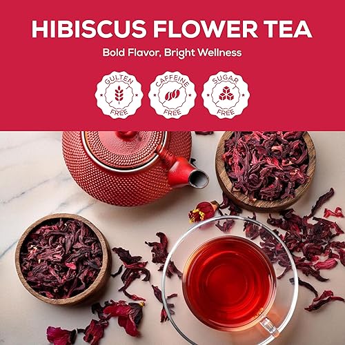 Miniatura 2 de Amrita Naturals Hibiscus Flower Tea  50 Tea Bags  100% Raw Hibiscus  Caffeine-Free Herbal Tea  Vibrant Floral Infusion  Naturally Tart & Refreshing