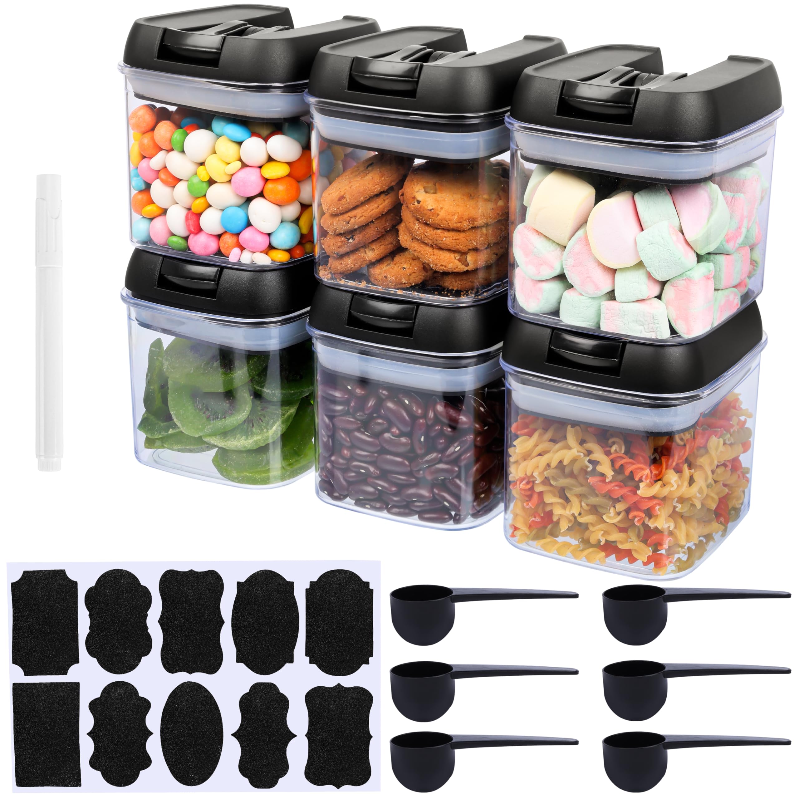 QUALIFE 5 Delige Set Voorraadpotten  2200/1000/500 Ml  Met Houten Deksel Luchtdichte Borosilicaatglazen Containers Vierkante Opslag Voor Spaghetti En Muesli 917725257