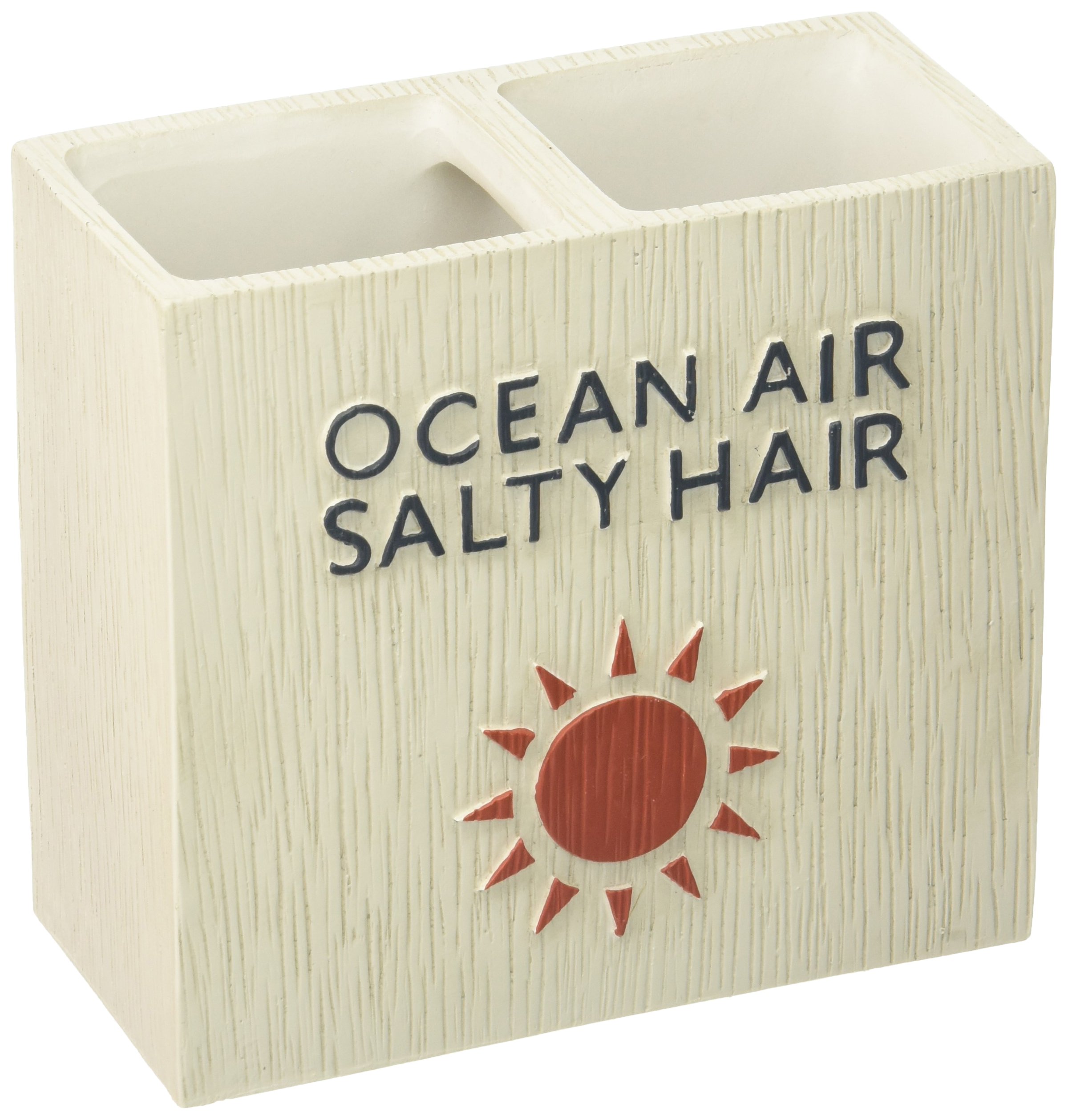 Avanti Linens Beach Words Toothbrush Holder, Multicolor