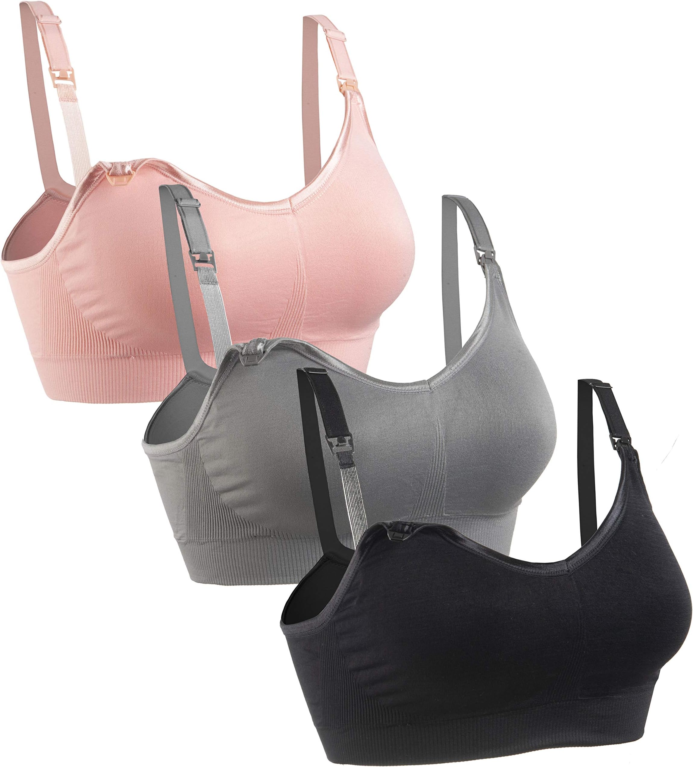 Nursing Bra,3Pack Womens Maternity Breastfeeding Bra Wireless Sleeping Bralette with Extenders S
