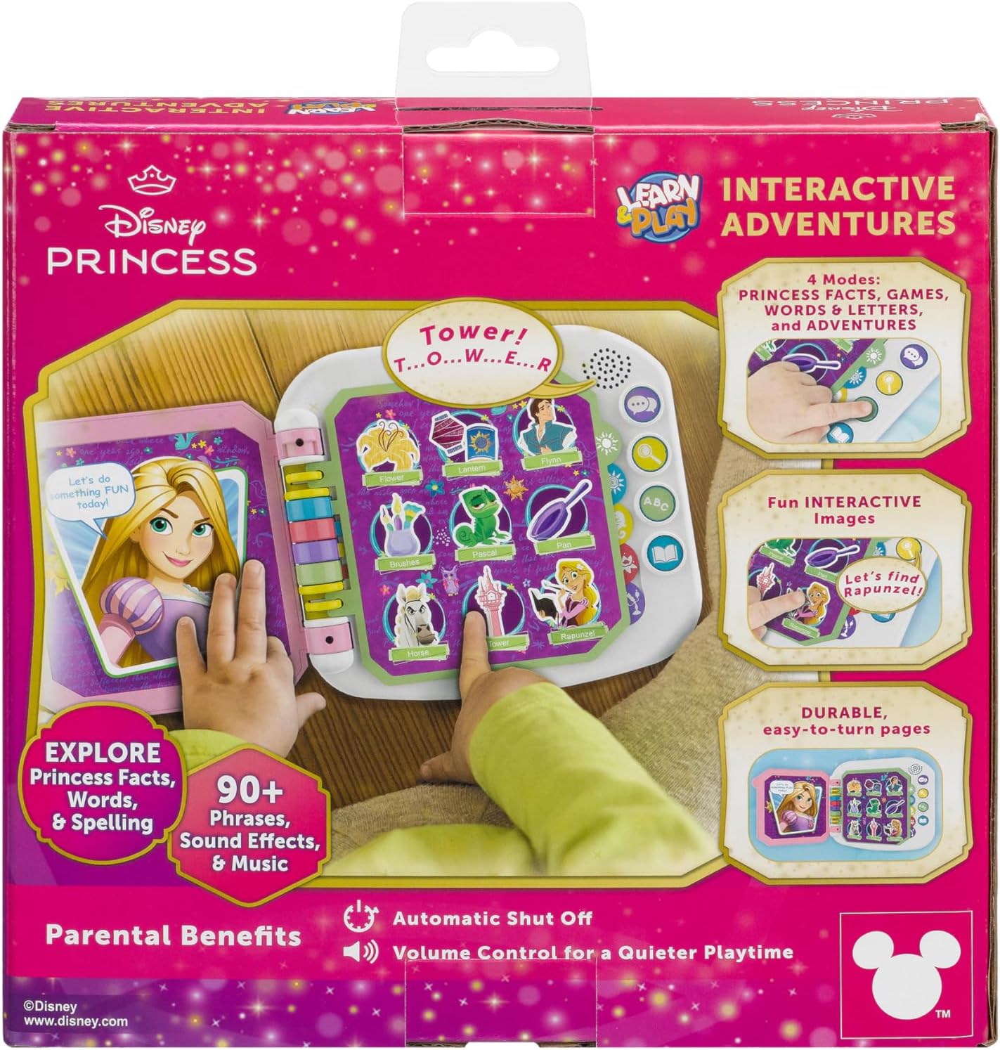 eKids Disney Princess Interactive Book with Preschool Learning Activities, Educational Toys for Toddlers and Fans of Disney Princess Toys