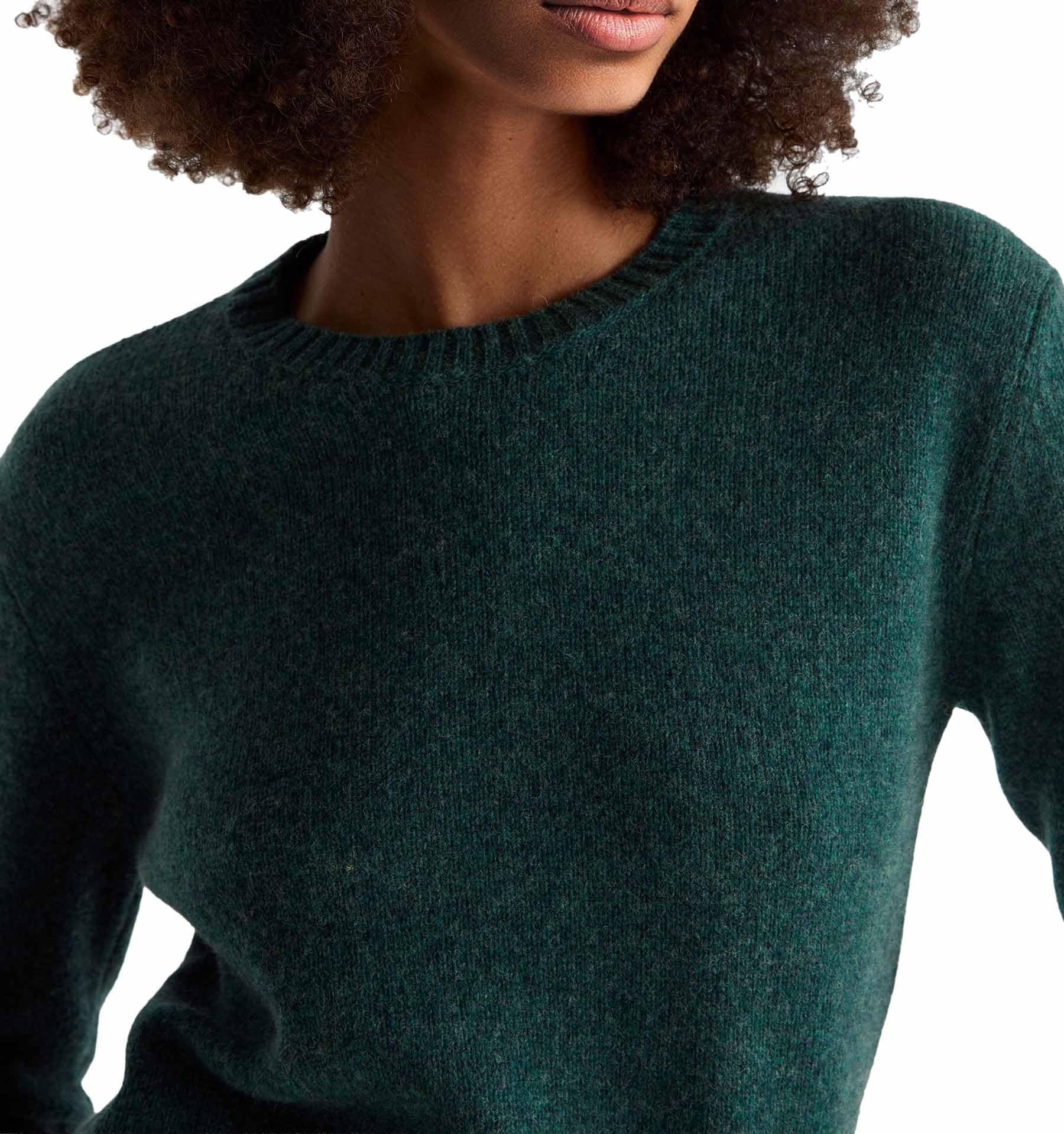 United Colors of Benetton Maglia G/C M/L 103ME1N23 Maglione, Verde, S Donna