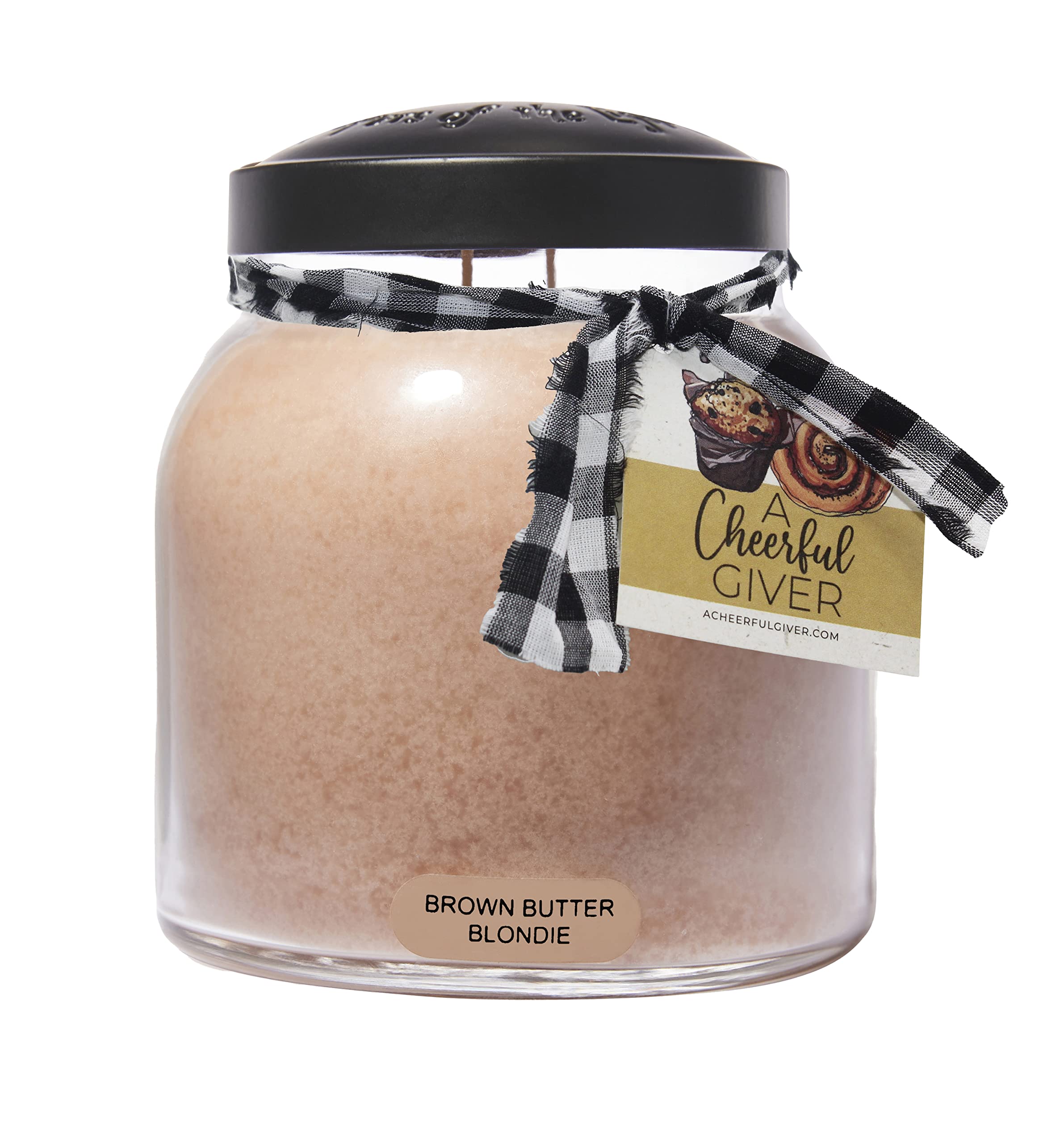 A Cheerful Giver - Brown Butter Blondies Papa Scented Glass Jar Candle (34oz) with Lid & True to Life Fragrance Made in USA