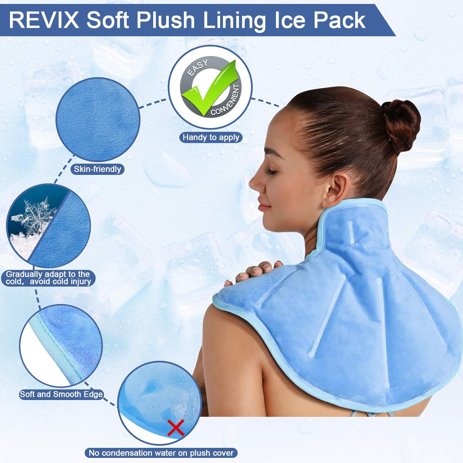 REVIX Large Ice Pack for Shoulder and Back Injuries and Ice Pack for Neck and Shoulders Upper Back Pain Relief