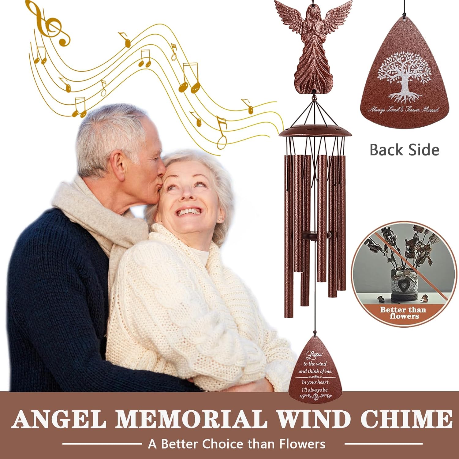 Angel Memorial Wind Chime, Memorial Sympathy Gifts for Loss of Love One, Bereavement Condolence Remembrance Gift for Loss of Mom Dad - Image 2