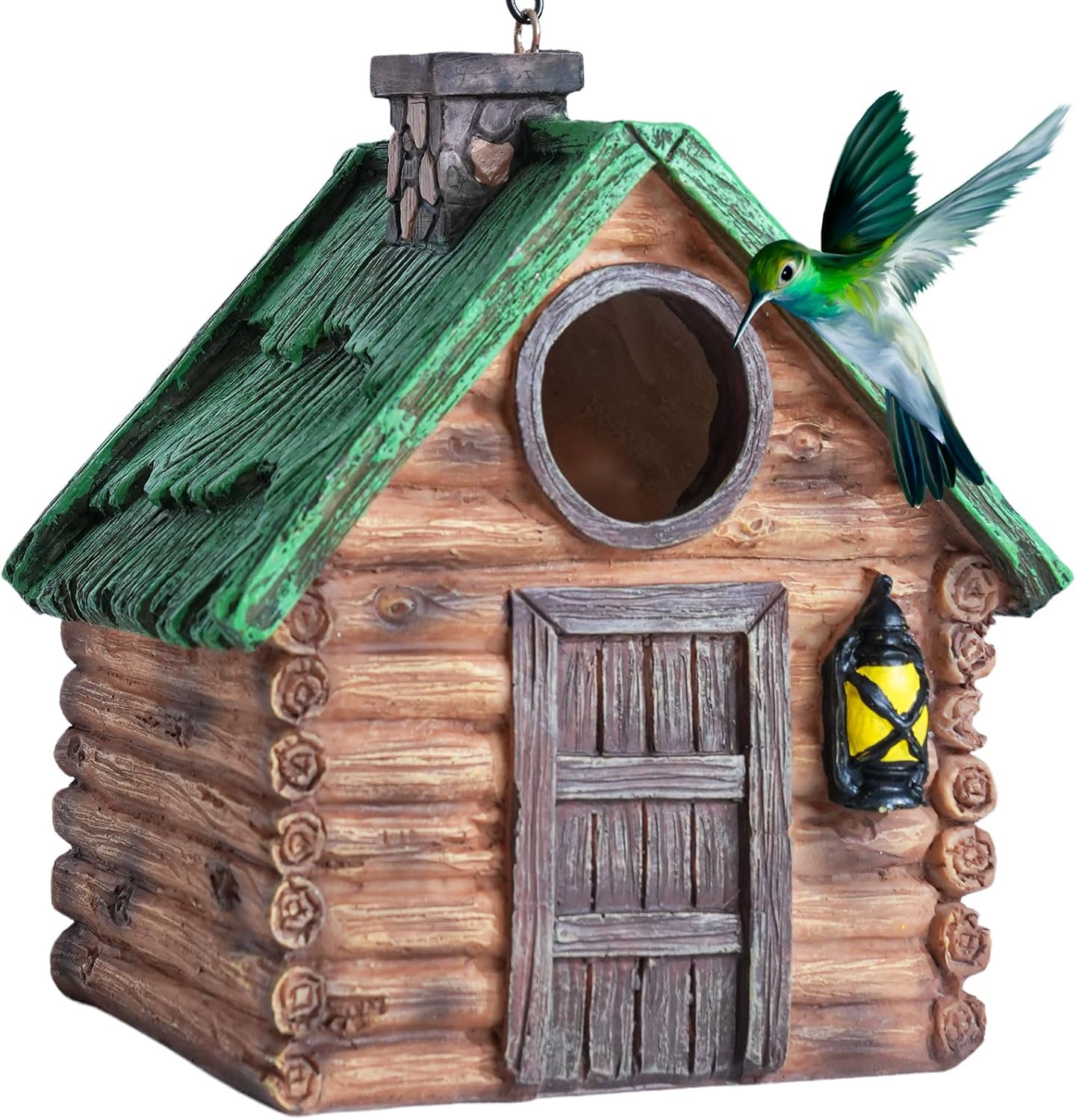 DEWEL Bird Houses for Outside Clearance, Waterproof Resin Birdhouses for Outdoors, Rustic Bird House Garden Backyard Decor, Hanging Bird House for Bluebird Finch Wren Chickadee, Best Gift Choice
